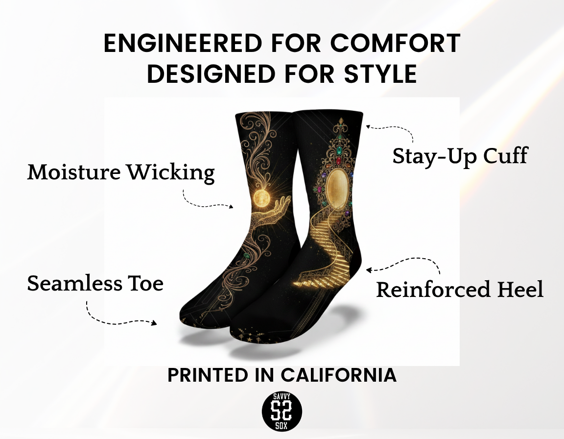 Golden Stairway Manifestation Socks