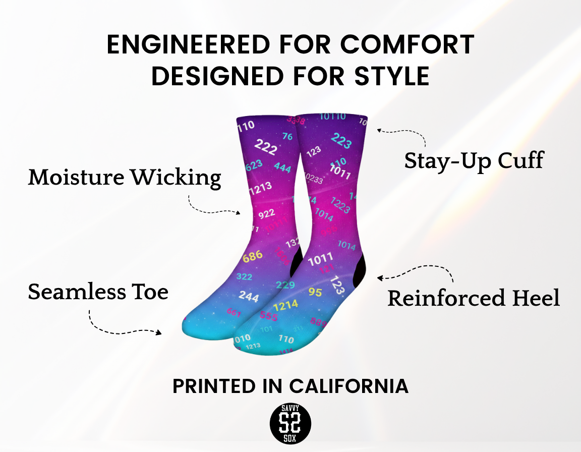 Cosmic Number Rush Socks