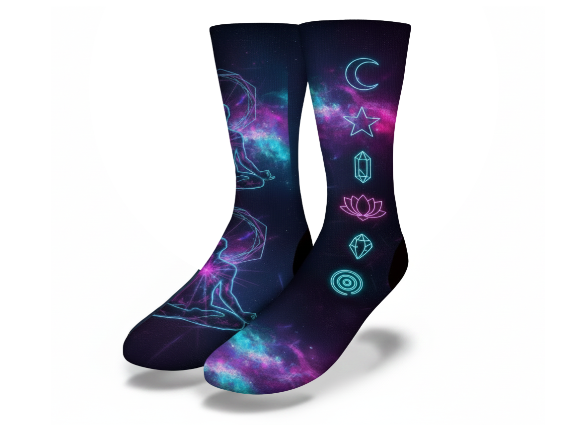 Neon Astral Meditator Socks