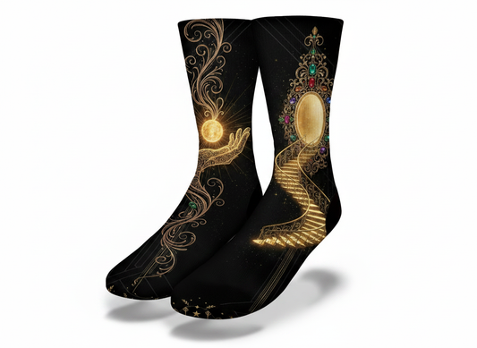 Golden Stairway Manifestation Socks