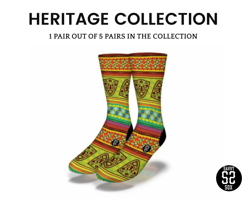 African Patterns Crew Socks (5 Pairs)