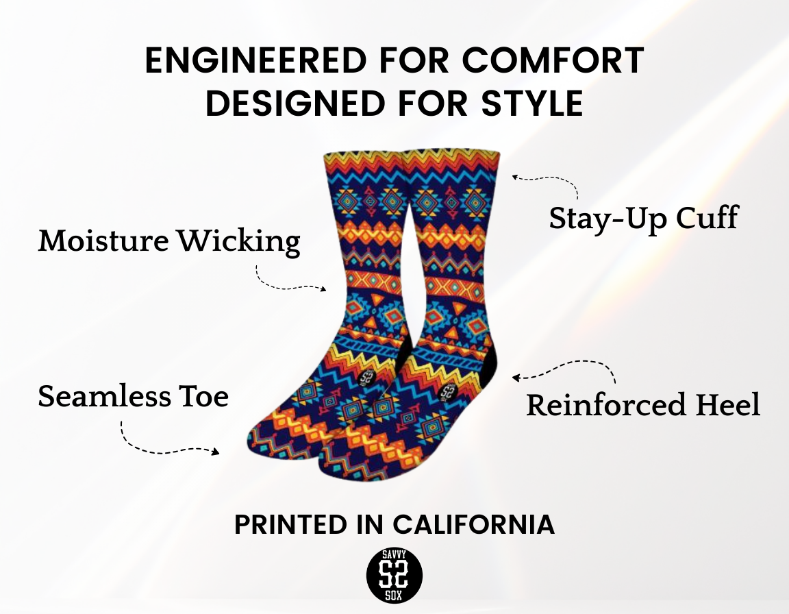 African Patterns Crew Socks (5 Pairs)