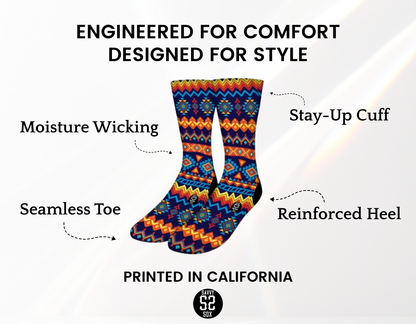 African Patterns Crew Socks (5 Pairs)