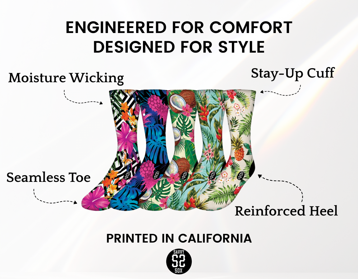 Tropical Crew Socks (5 Pairs)