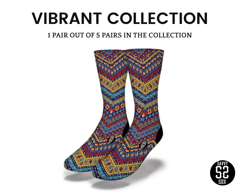 African Patterns Crew Socks (5 Pairs)
