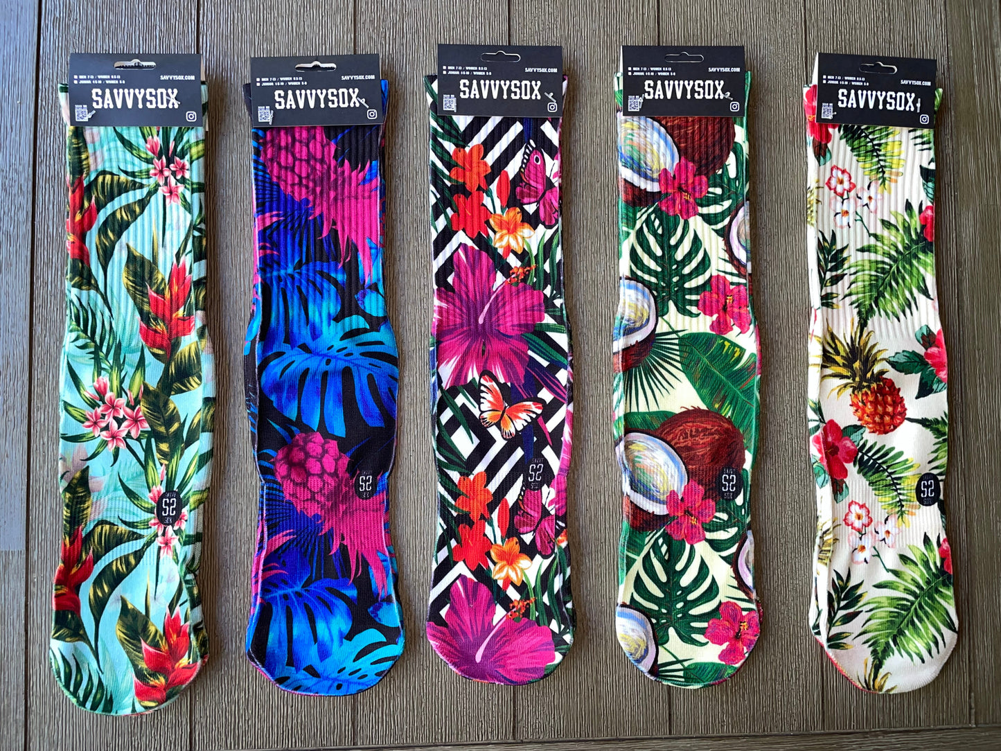 Tropical Crew Socks (5 Pairs)