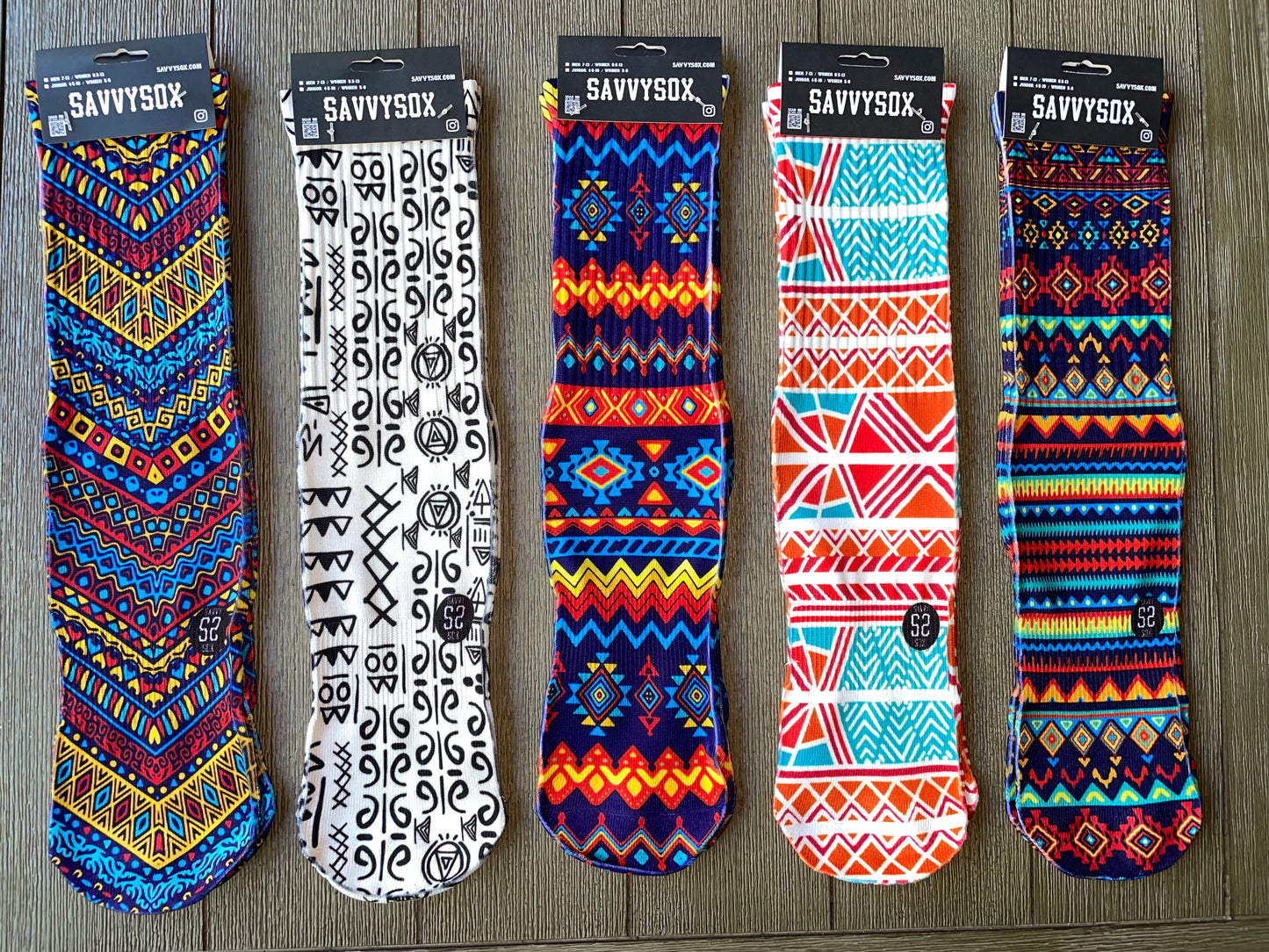 African Patterns Crew Socks (5 Pairs)